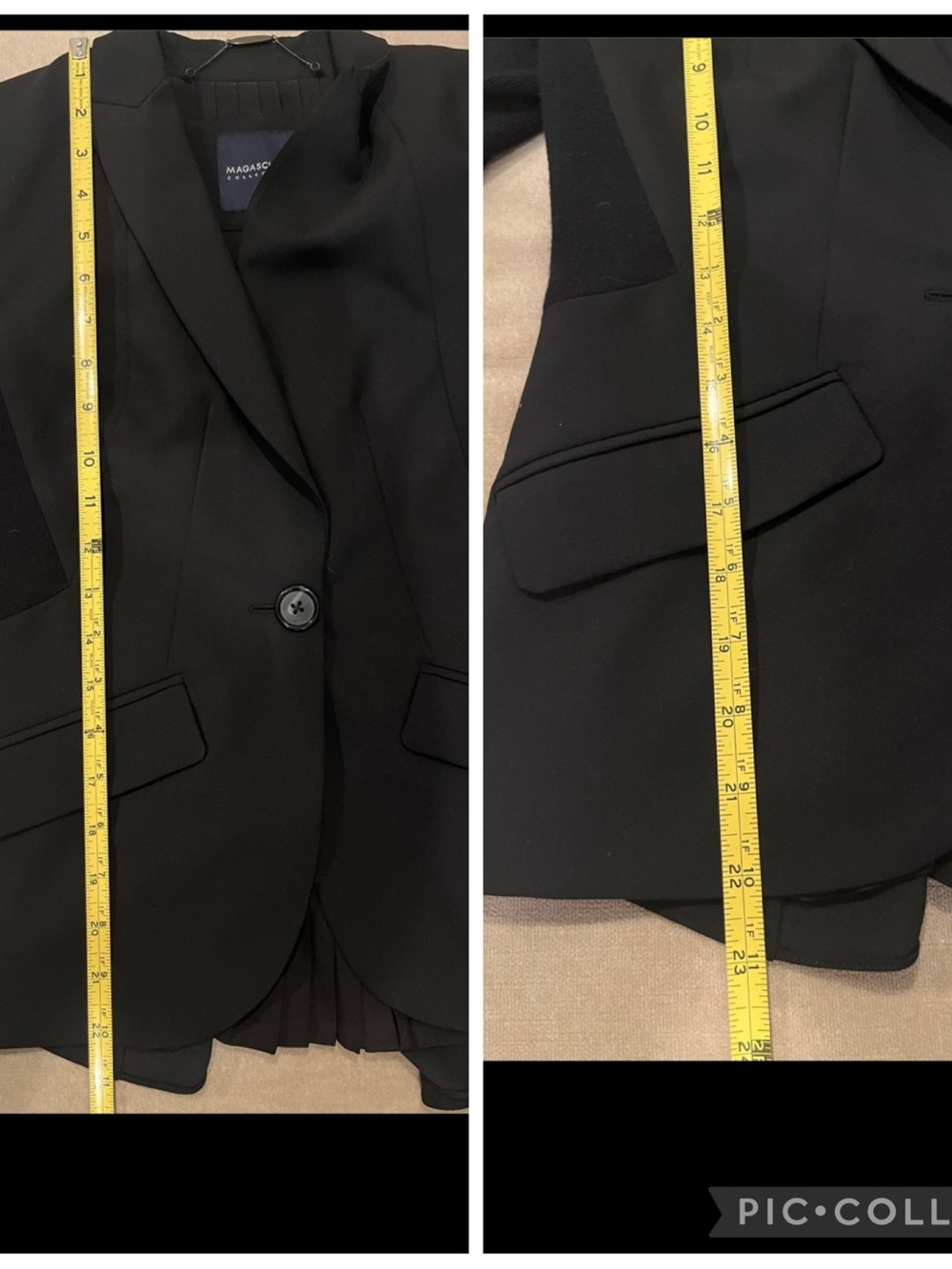 Magaschoni Collection Pantsuit Black Peplum Blazer & Pants Tailored Size 2 Small - Picture 10 of 16